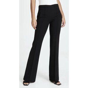 Theory Pull-on Demitria Admiral Crepe Pants Trouser Black Flare Leg Mid-Rise